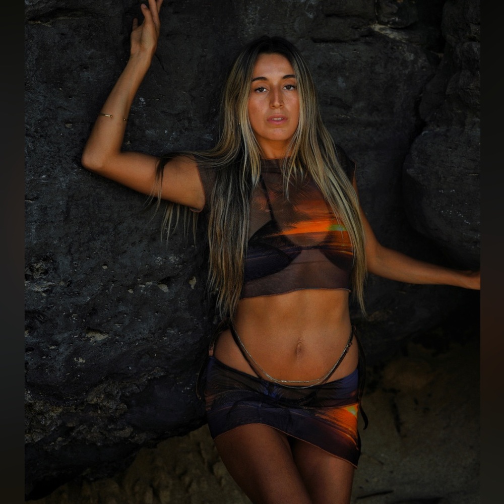 Jaded London Sunset Set Skirt and Crop Top